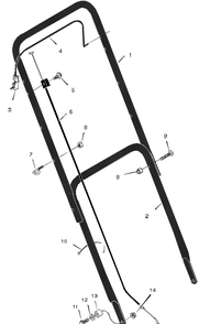 Handle Assembly Diagram and Parts List for 20103X34A 1997 Briggs and Stratton Lawn Mower